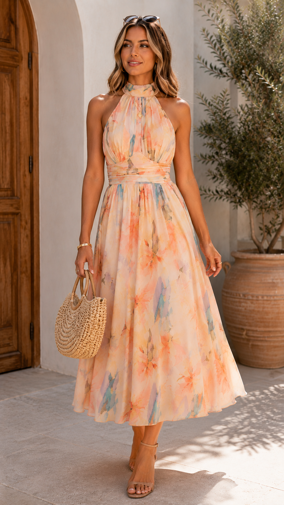 CELINA™ | Vestido Floral Acuarela