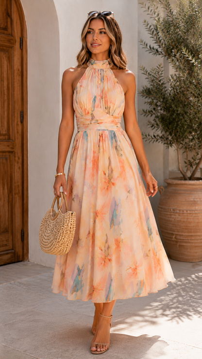 CELINA™ | Vestido Floral Acuarela