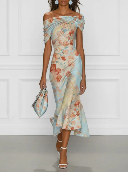 Vittoria - Vestido sin mangas y estampado floral en azul