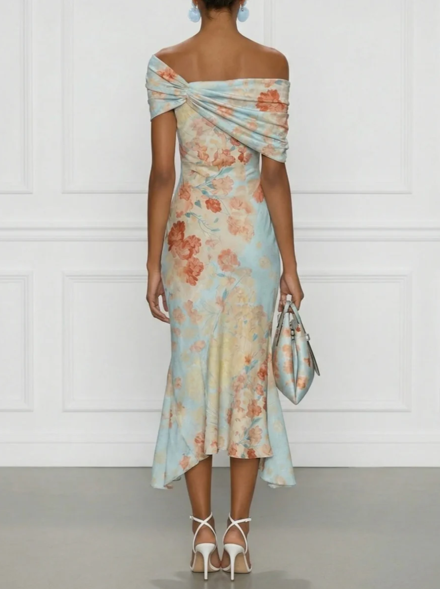 Vittoria - Vestido sin mangas y estampado floral en azul