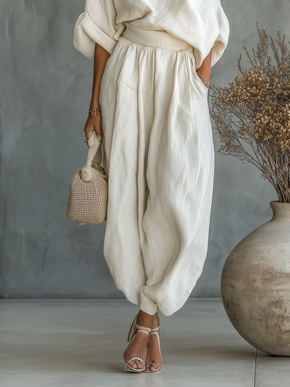 Eleonora - Conjunto elegante de dos piezas con un hombro descubierto